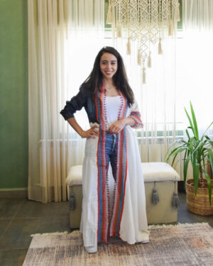 One-of-a-Kind Denim & Textile Multi Design Abaya