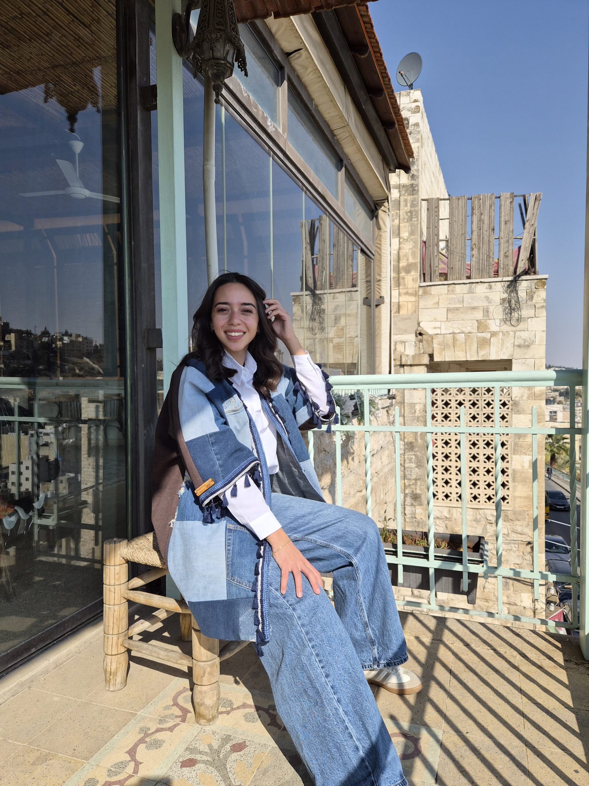Upcycled Patchwork Denim Kimono Jacket - Image 2