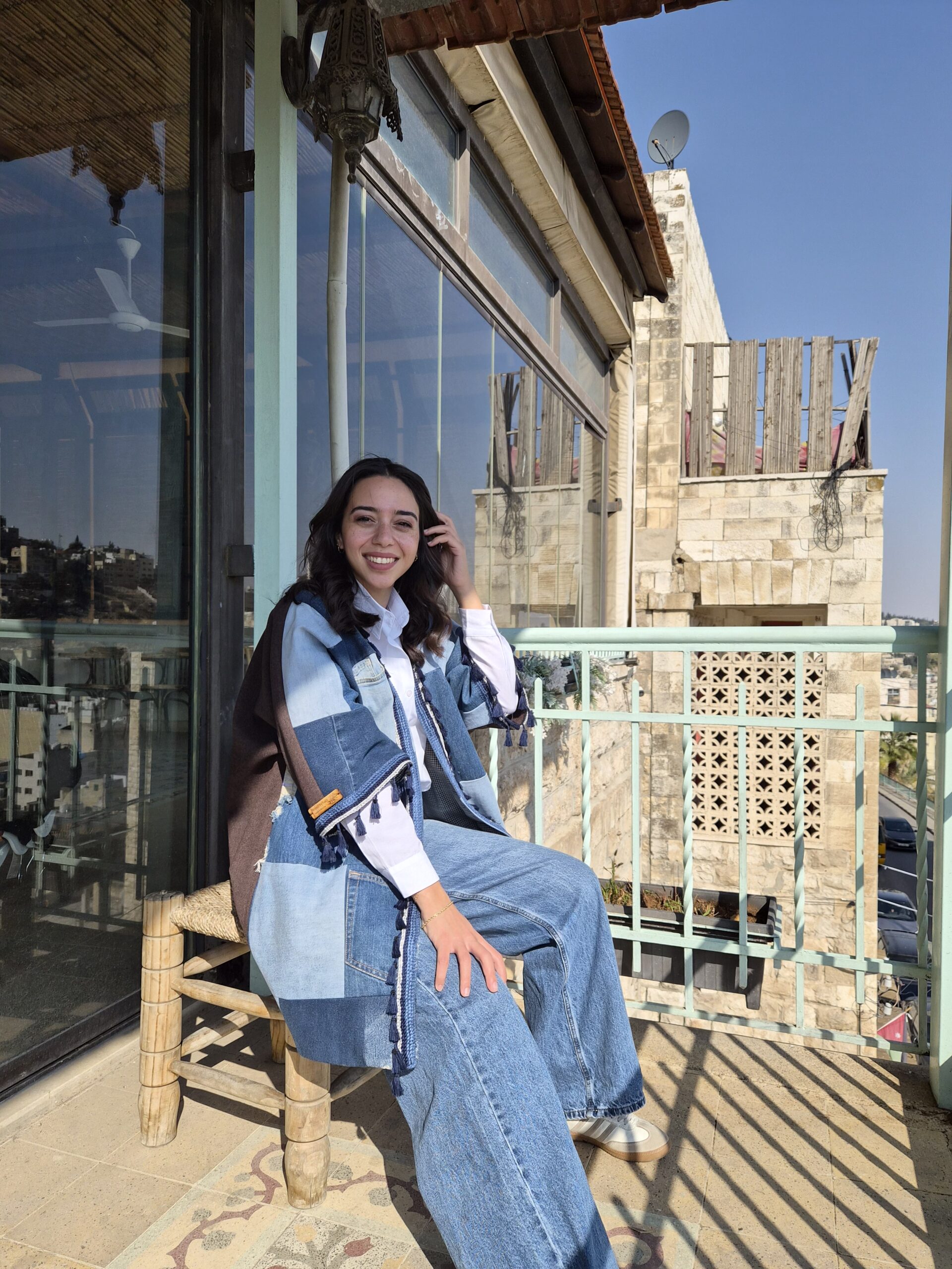 Upcycled Patchwork Denim Kimono Jacket - Image 3