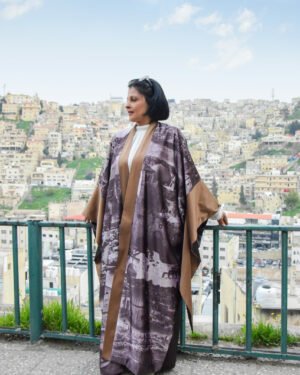 Palestine Cities Vintage Reversible Satin Abaya