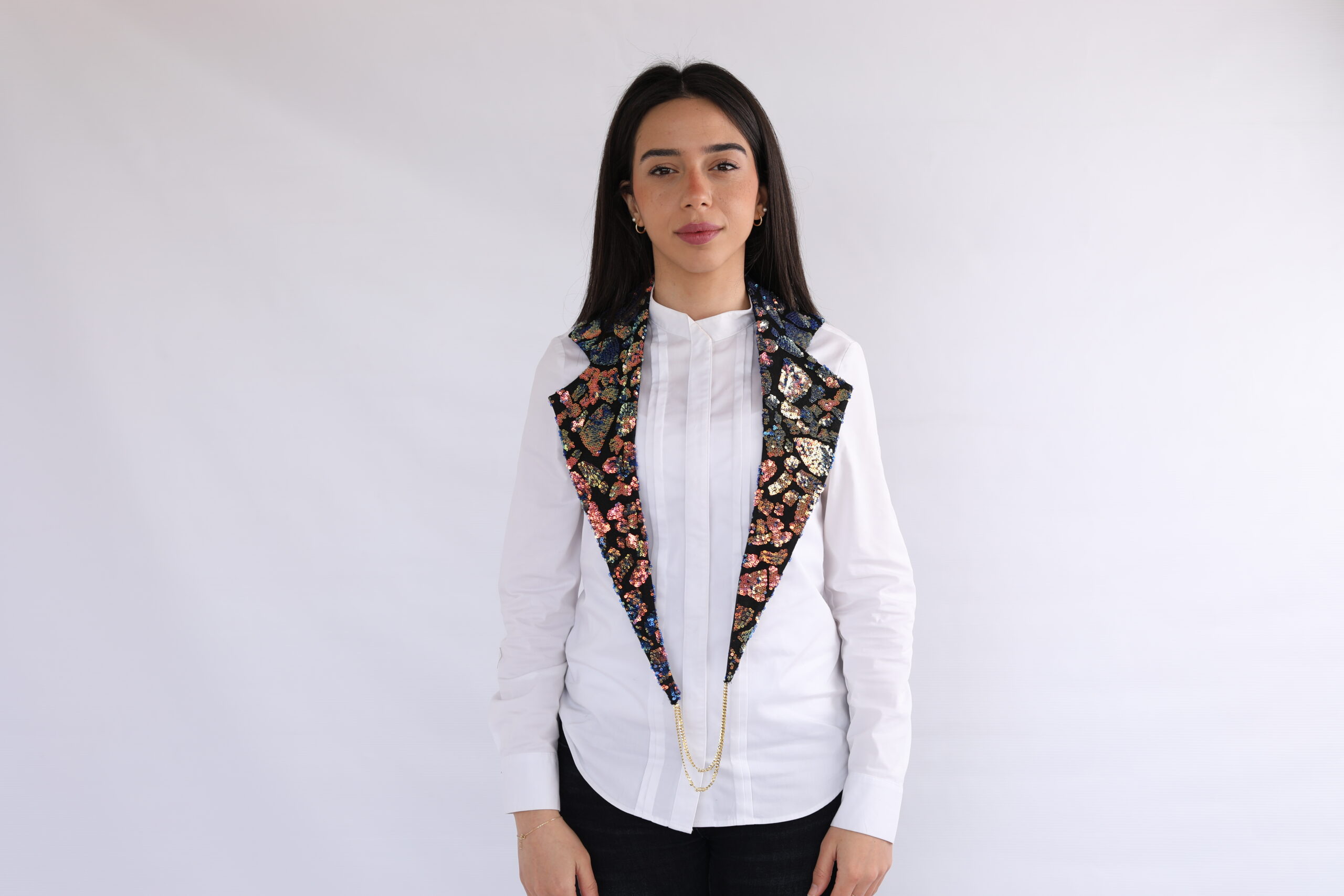 Squeezy Multi-Use Sequin Jacket Collar - Image 2